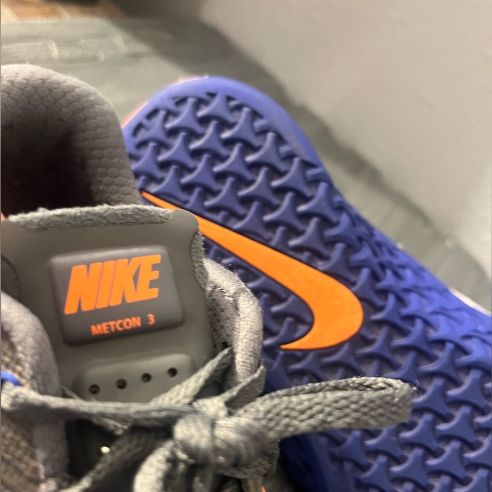 Nike Blue and Orange Athletic Sneakers with Mesh Upper